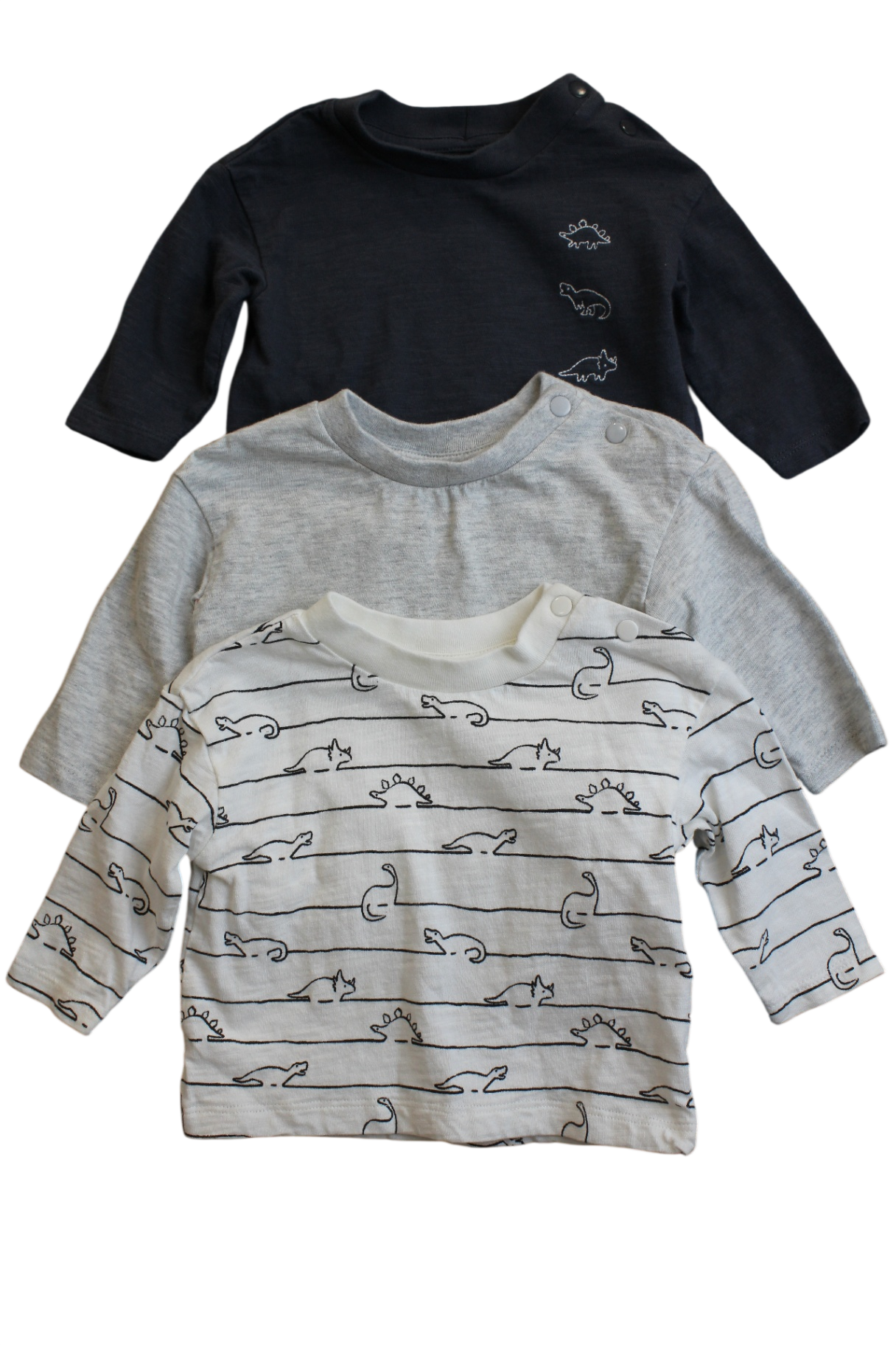 M&S Long-Sleeve T-Shirt 3 pack, multi, 000