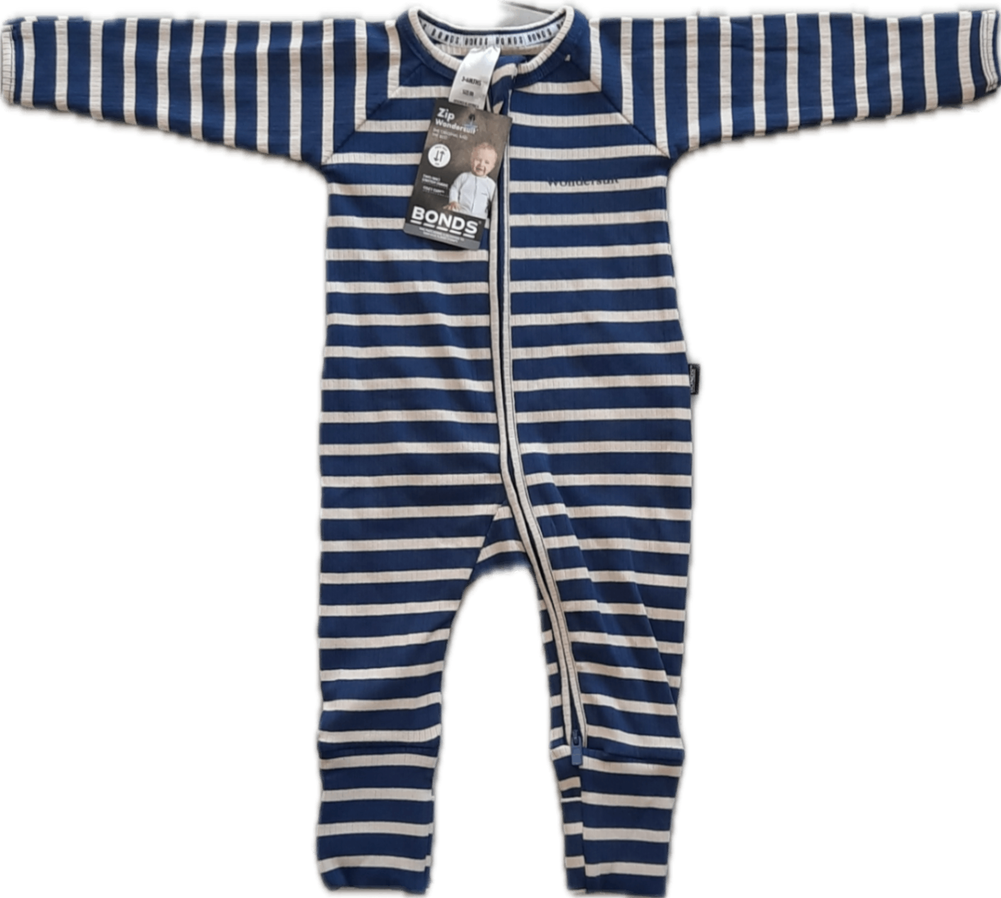 Bonds Jumpsuit, Blue and White, 00
