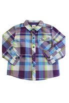 Baker Baby by Ted Baker Shirt, Purple, blue, green and white plaid, 1
