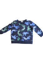 Seed Jumper, Navy blue with blue and green print, 3