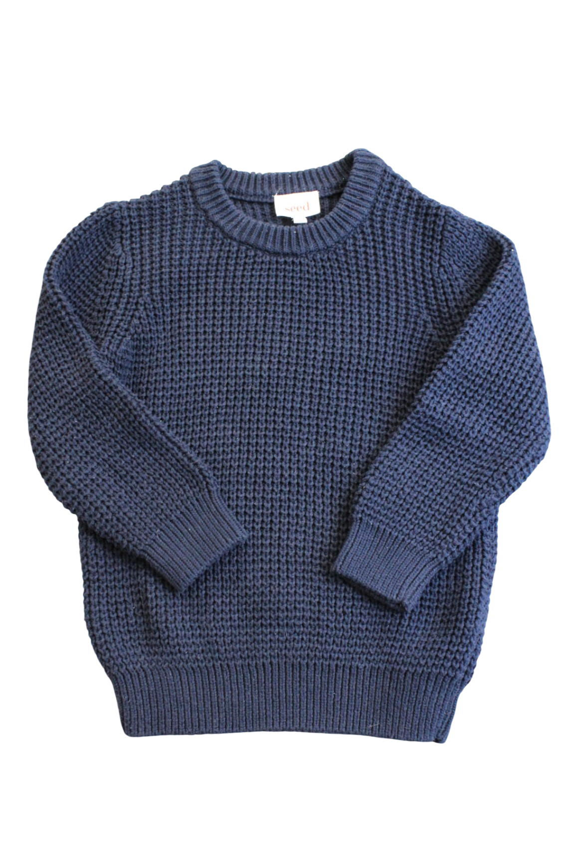 Seed Knit Jumper, Navy Blue, 3