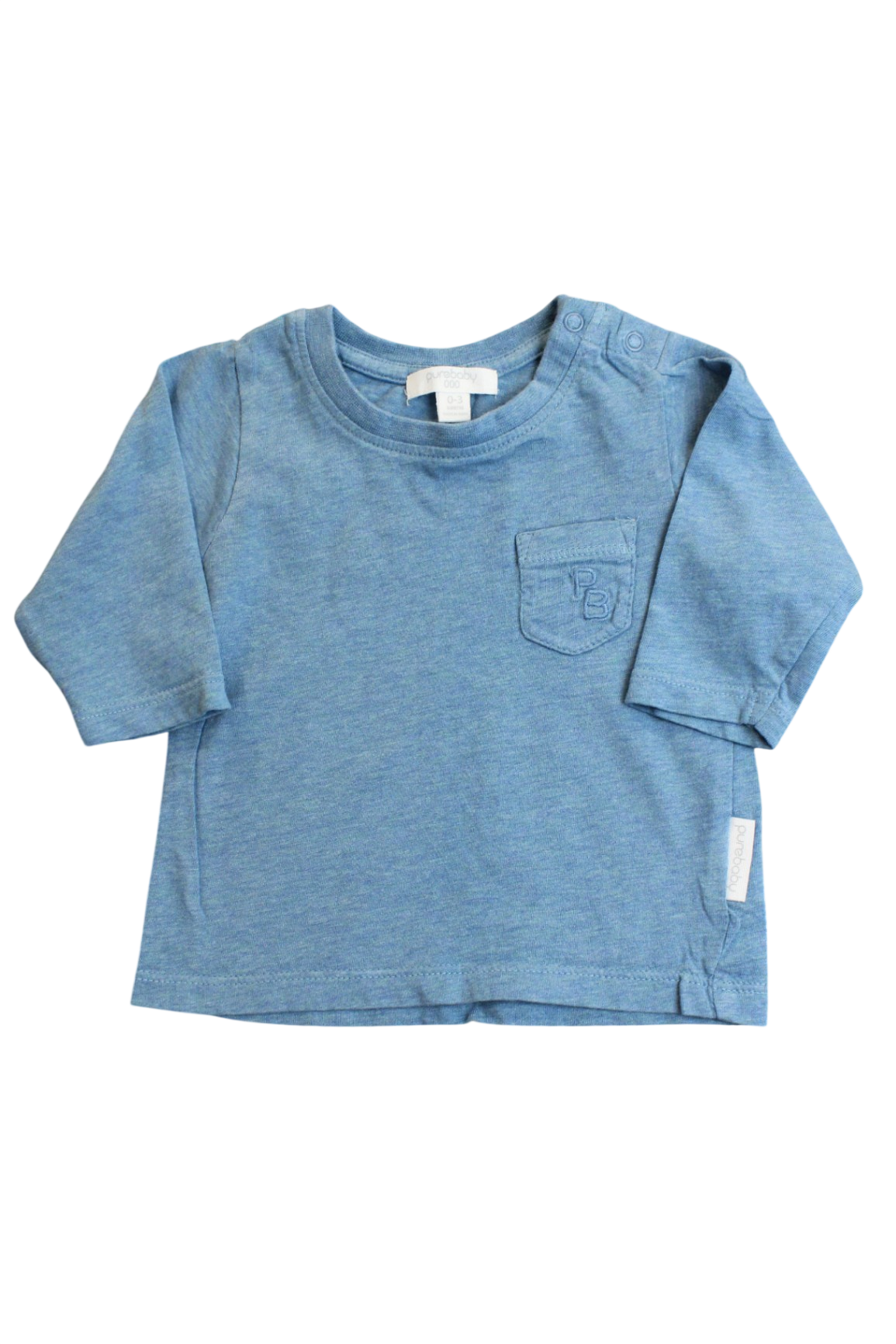Purebaby Long-Sleeve Top, Blue, 000