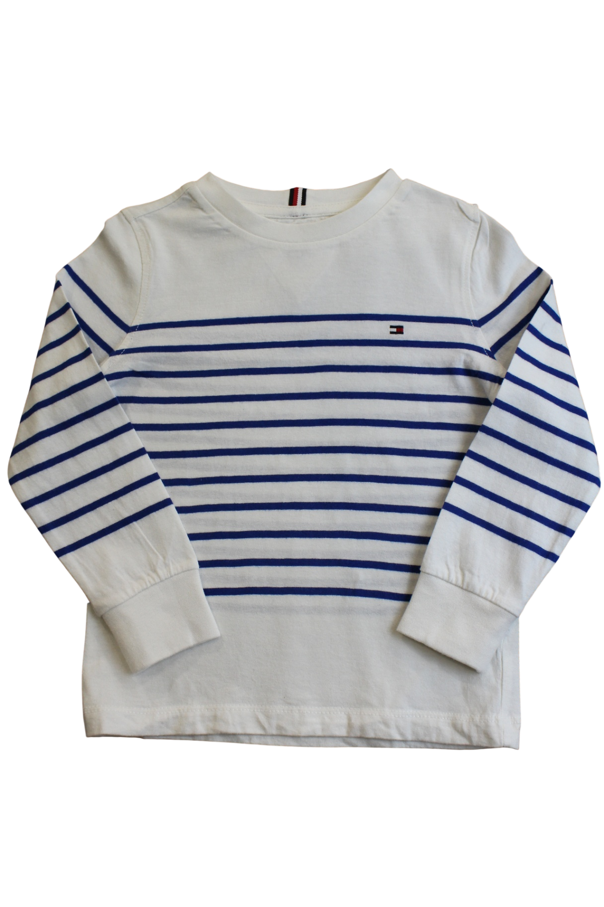 Tommy Hilfiger Long-Sleeve Top, White and Blue, 4