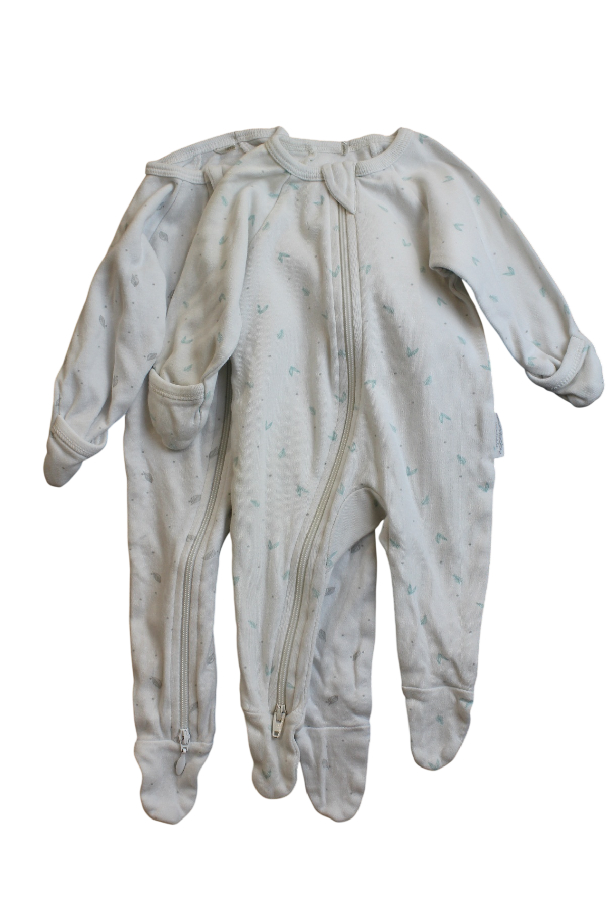 Purebaby Jumpsuit 2 Pack, white, 0000