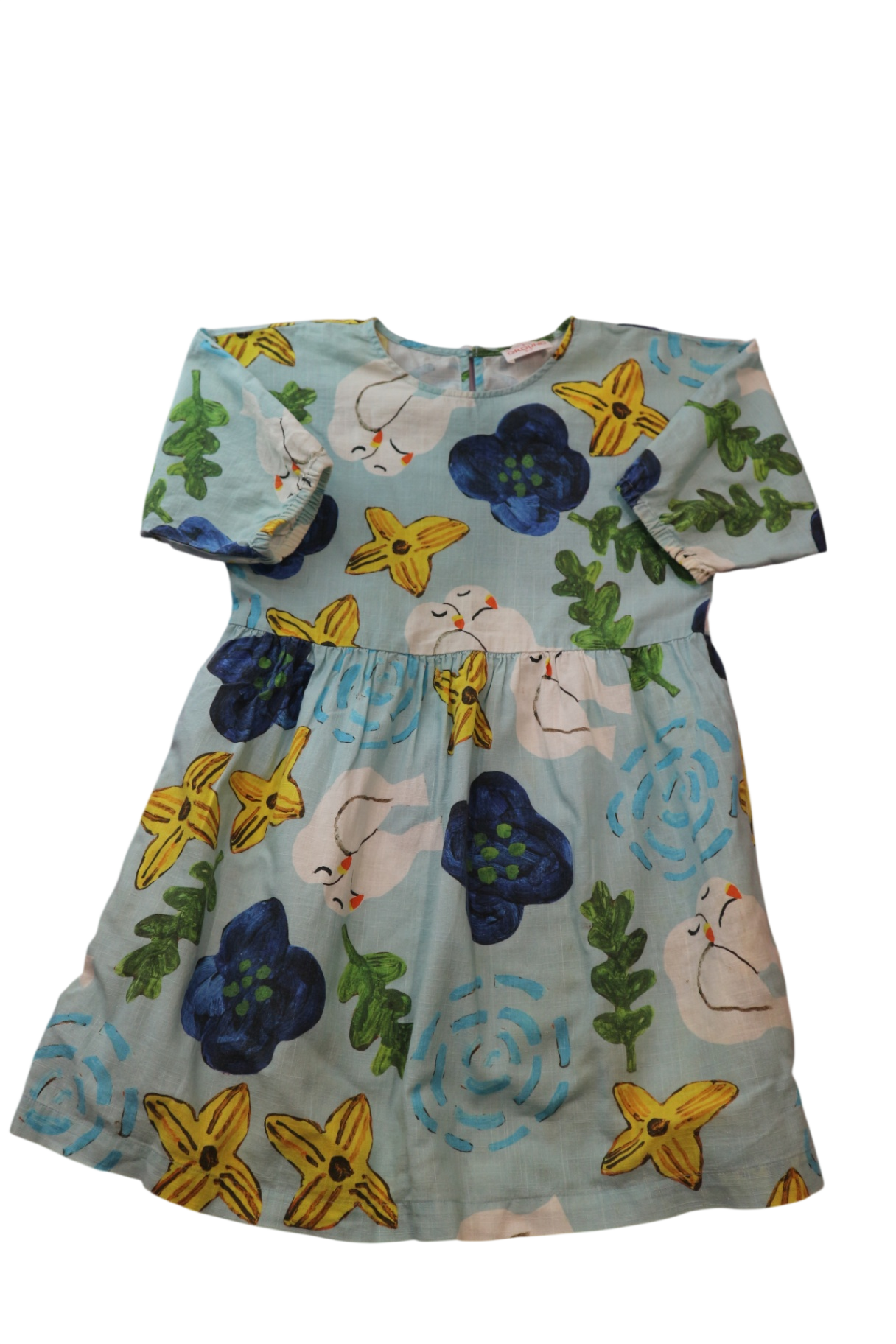 Gorman Dress, Light blue with multicolour print, 6-7