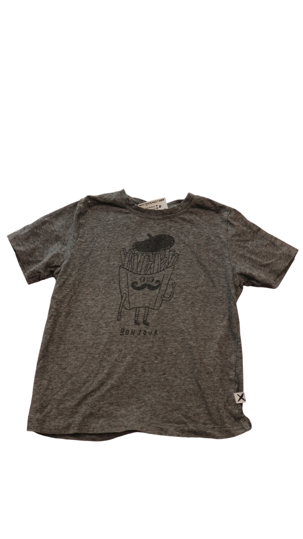 Minti T-Shirt, Charcoal Grey Pinstripe, 3