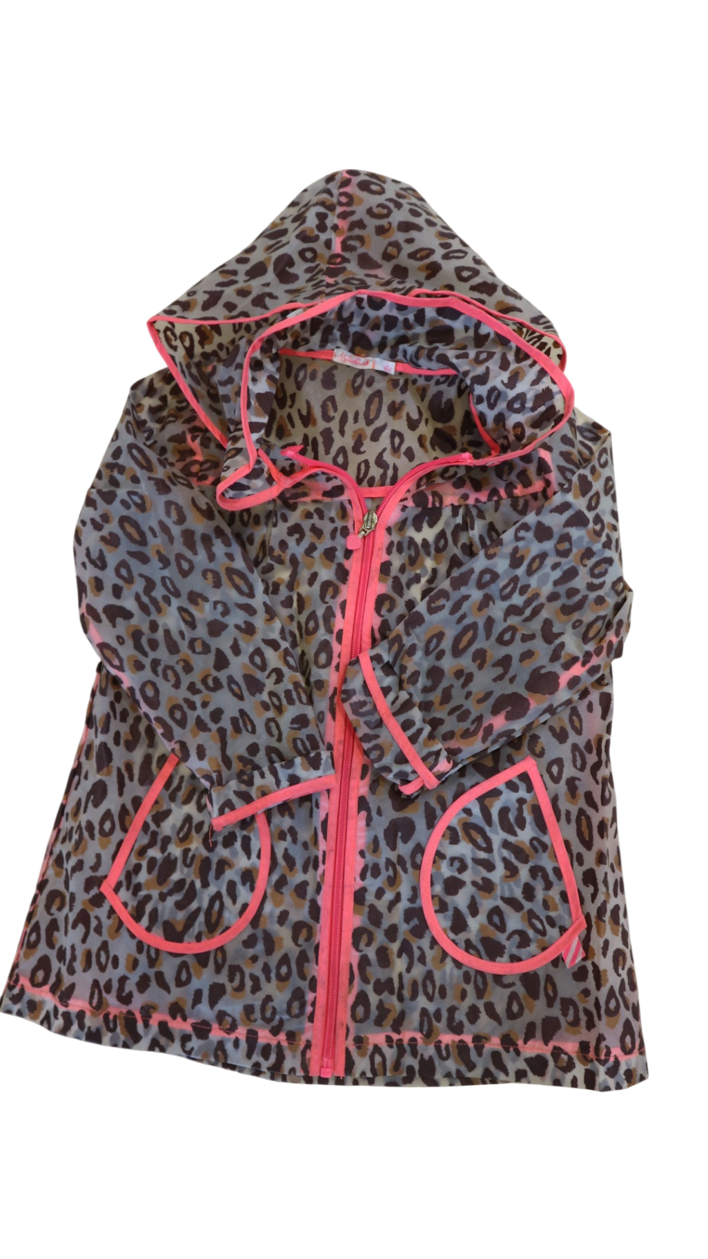 Billieblush Raincoat, Clear/Leopard print, 5