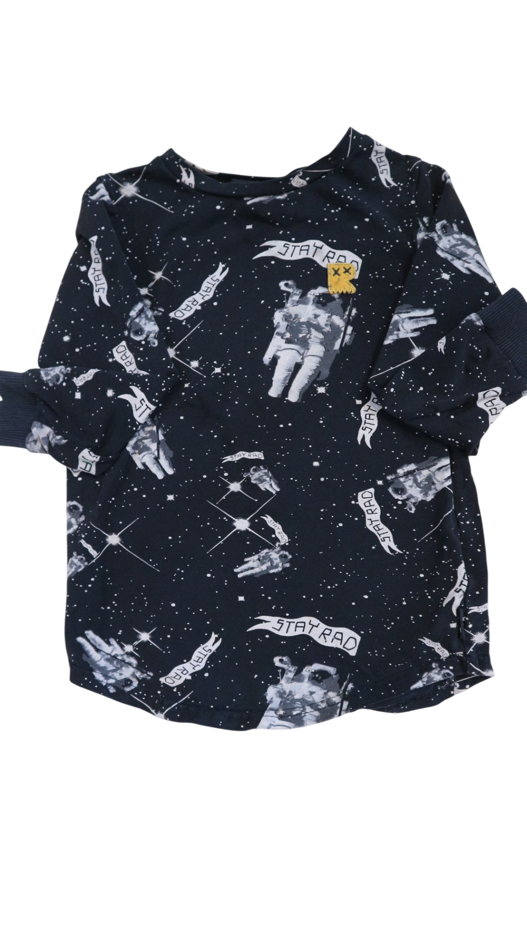 Rock Your Kid Long-Sleeve T-Shirt, Black/Astronauts, 4