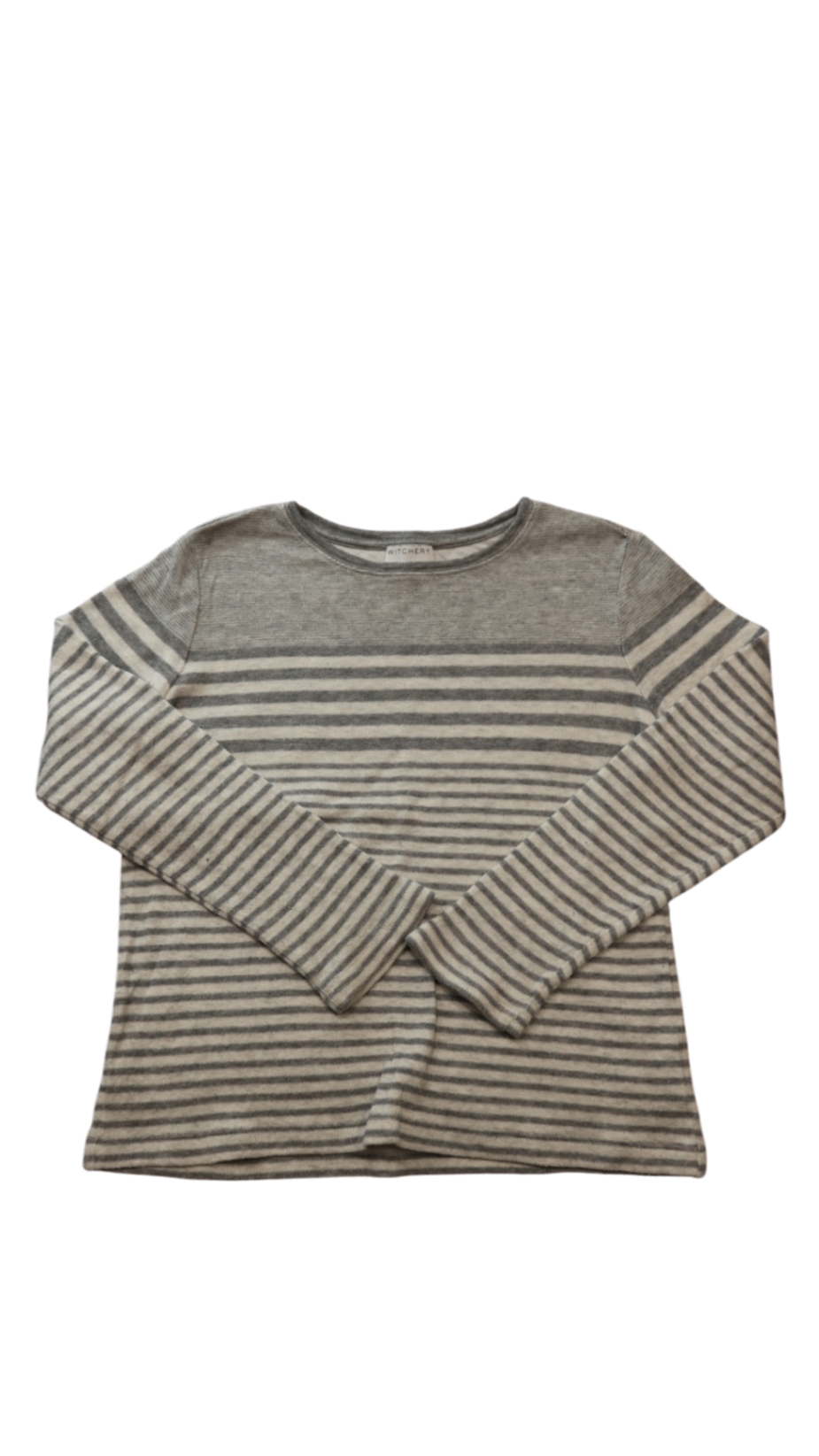 Witchery Jumper, Grey Cream Stripes, 7
