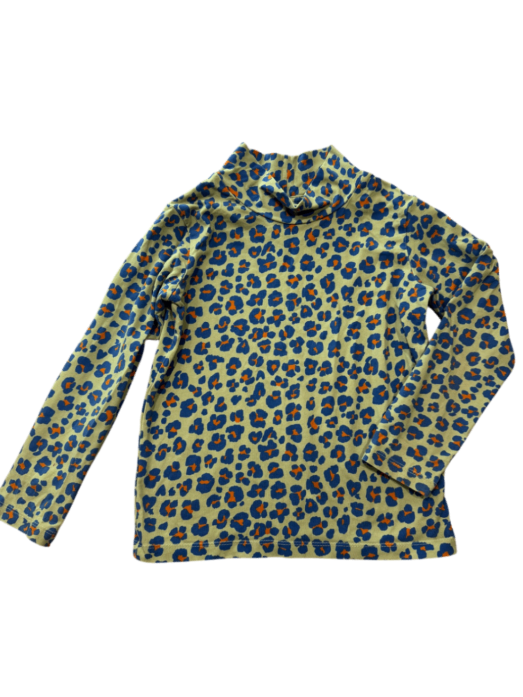 Gorman Playground Long-Sleeve T-Shirt, Green w Blue Orang Leopard Print, 4-5Y