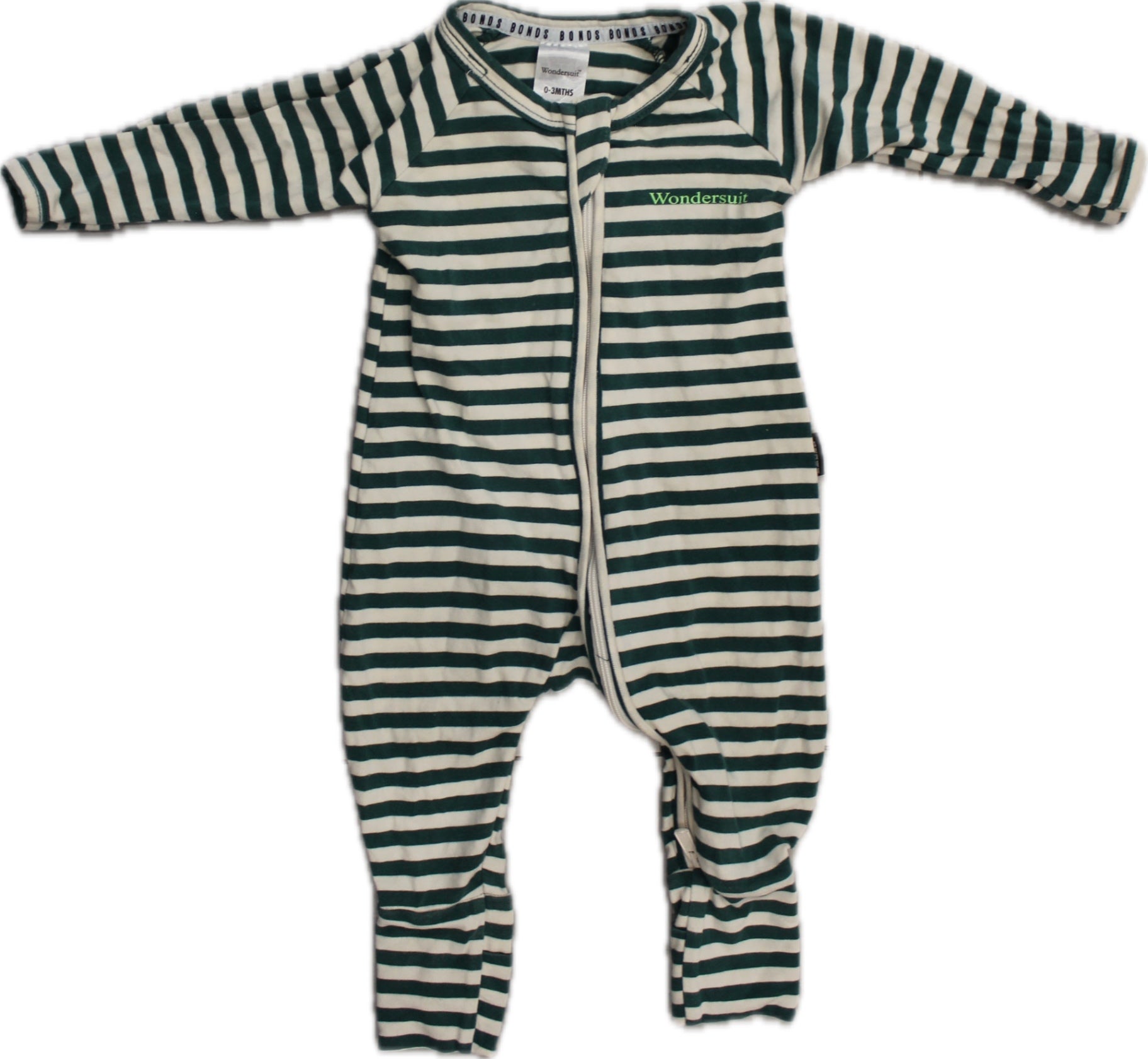 Bonds Playsuit, Green and white, 000
