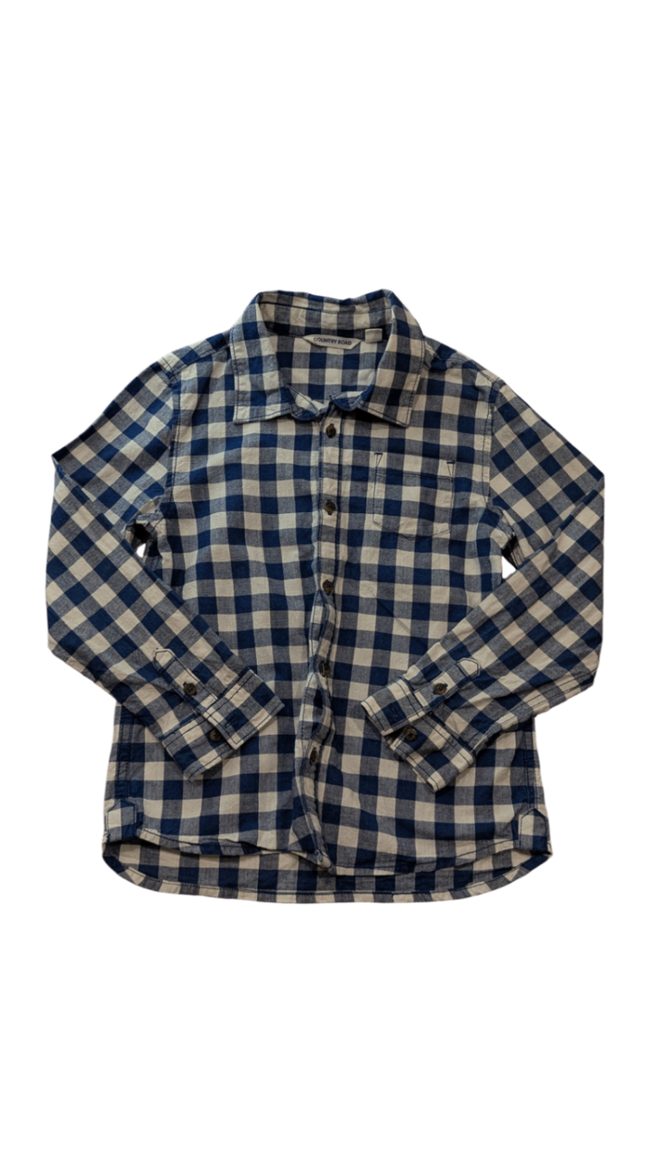 Country Road Shirt, Blue White Gingham, 7