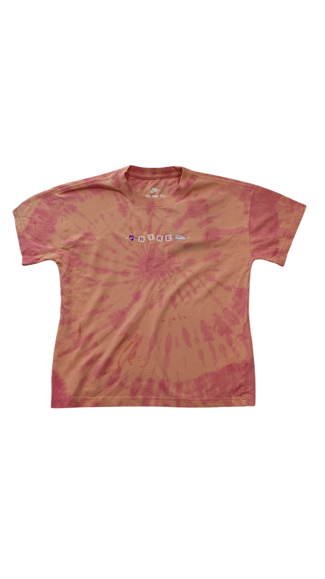 Nike T-Shirt, Tie Dye Pink Peach, S