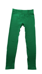 Cotton Knit Leggings, Green, 7-8Y