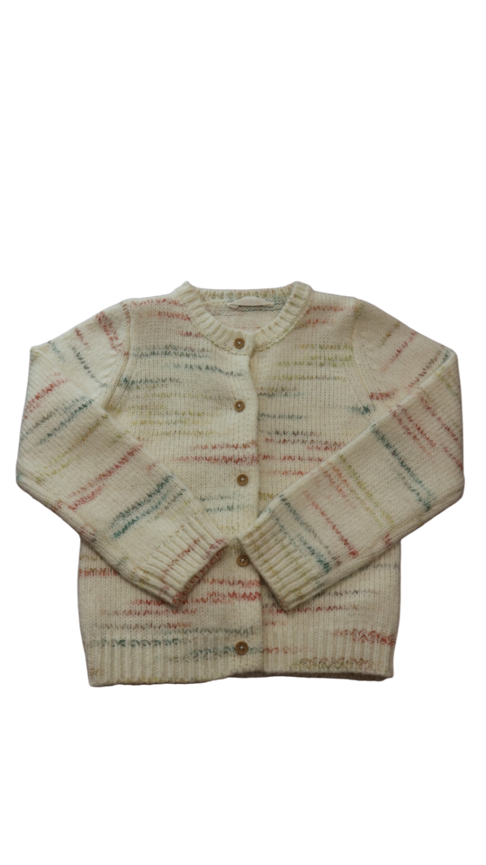 Jack & Milly Cardigan, Cream with multicolour stripes, 5