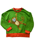 Gorman Playground Jumper, Green w Monkey, 5-6Y