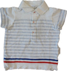Purebaby Shirt, White with blue and red stripes, 00