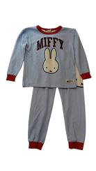Cotton on x Miffy Pajama Set, Light Blue w Red Trims, 6