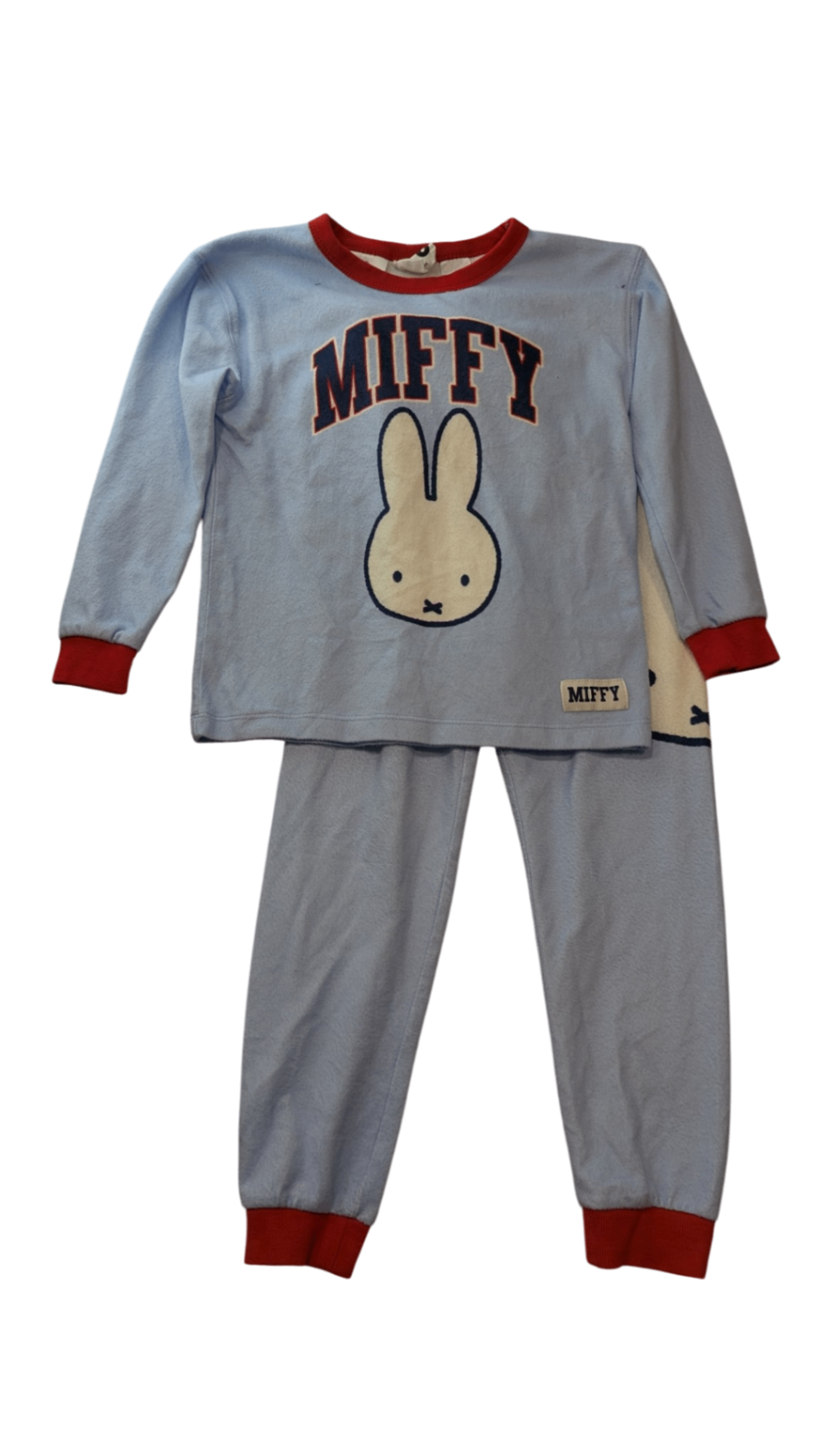 Cotton on x Miffy Pajama Set, Light Blue w Red Trims, 6