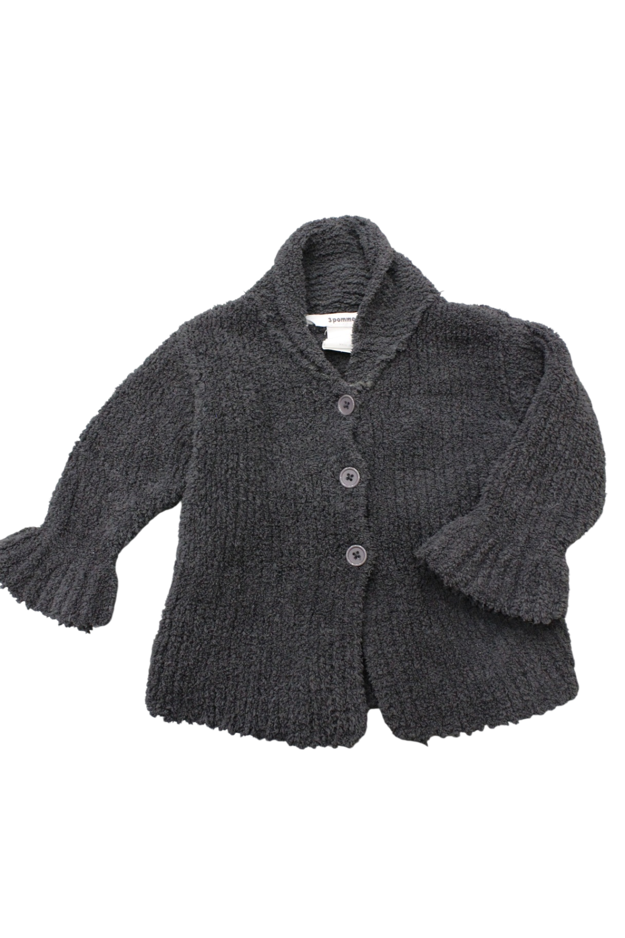 3 Pommes Cardigan, Charcoal Grey, 1