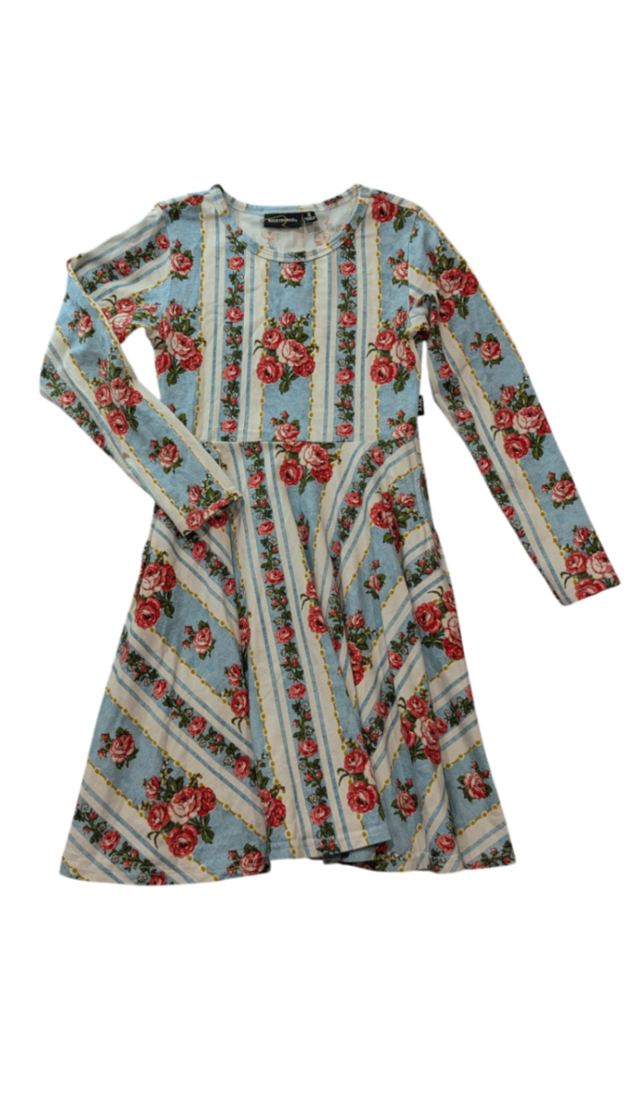 Rock Your Baby Dress, Blue White Multi Floral, 8