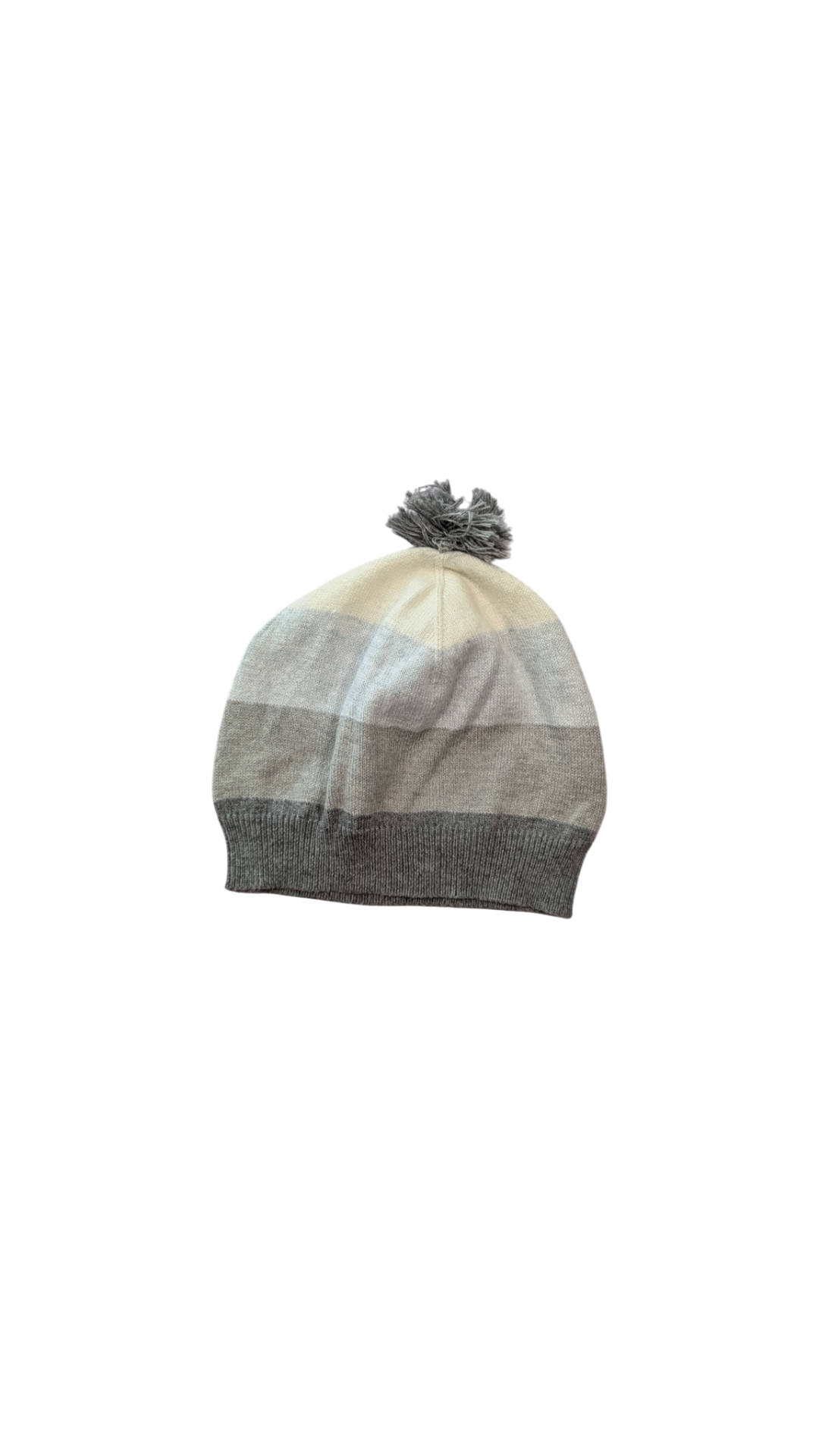 Purebaby Beanie, Grey Stripes, 0-6M