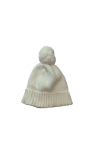 Cotton Beanie, White, 0-6M