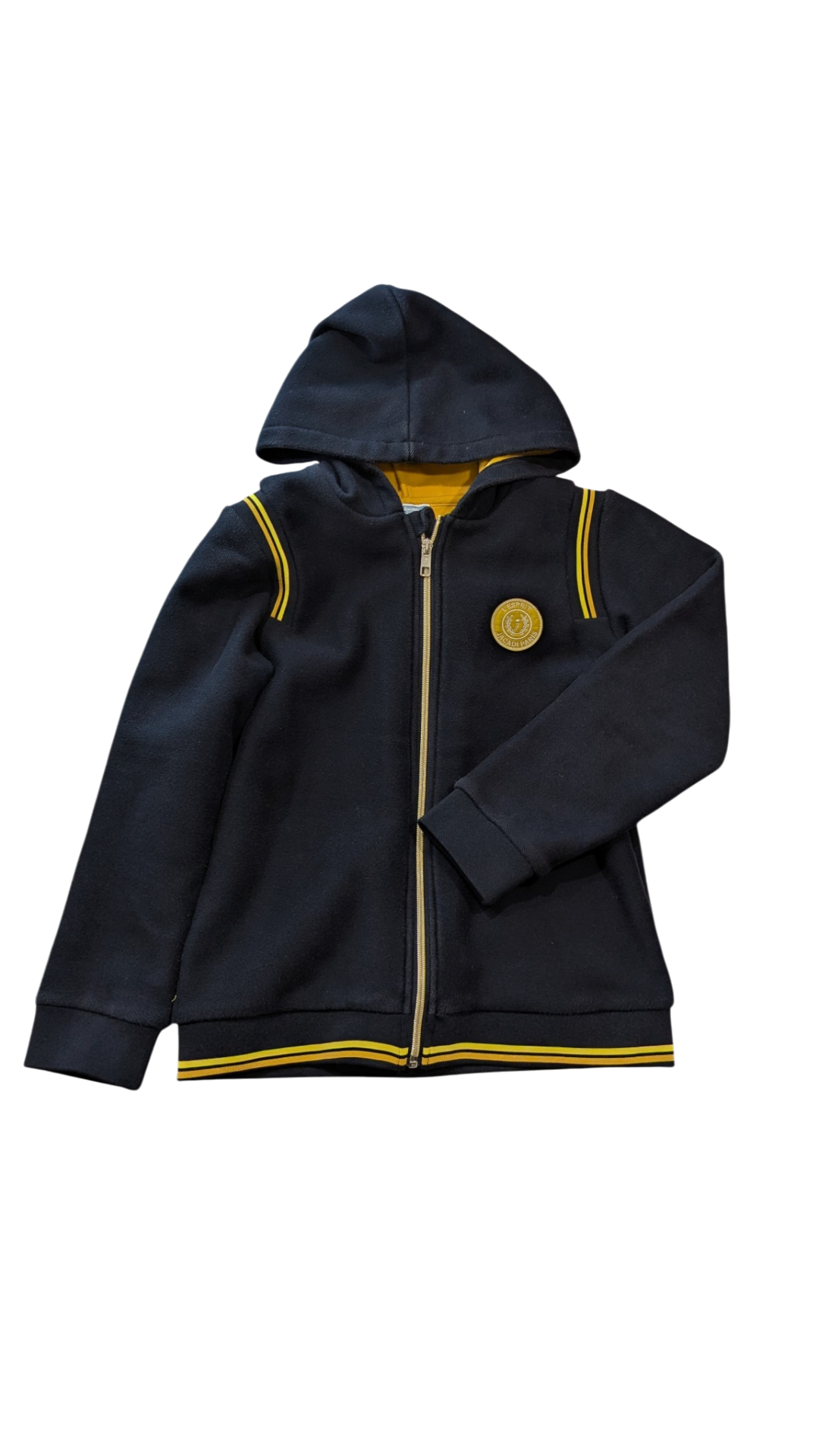 Jacadi Hoodie, Navy w Yellow Accents, 12