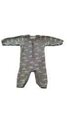 Purebaby Jumpsuit, Grey w White Clouds, 00