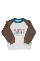 HONE BABY Jumper, Brown, White, Teal, 130/6-7?