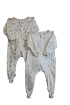 Purebaby Jumpsuit 2 Set, Cream with multicolour floral print, 000