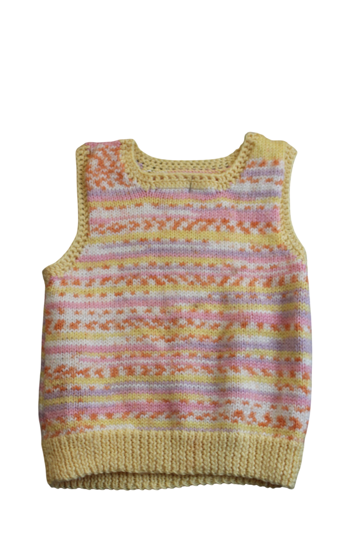 Unknown Knit Vest, Pastel multicolour (pink, yellow, orange, lilac), 3