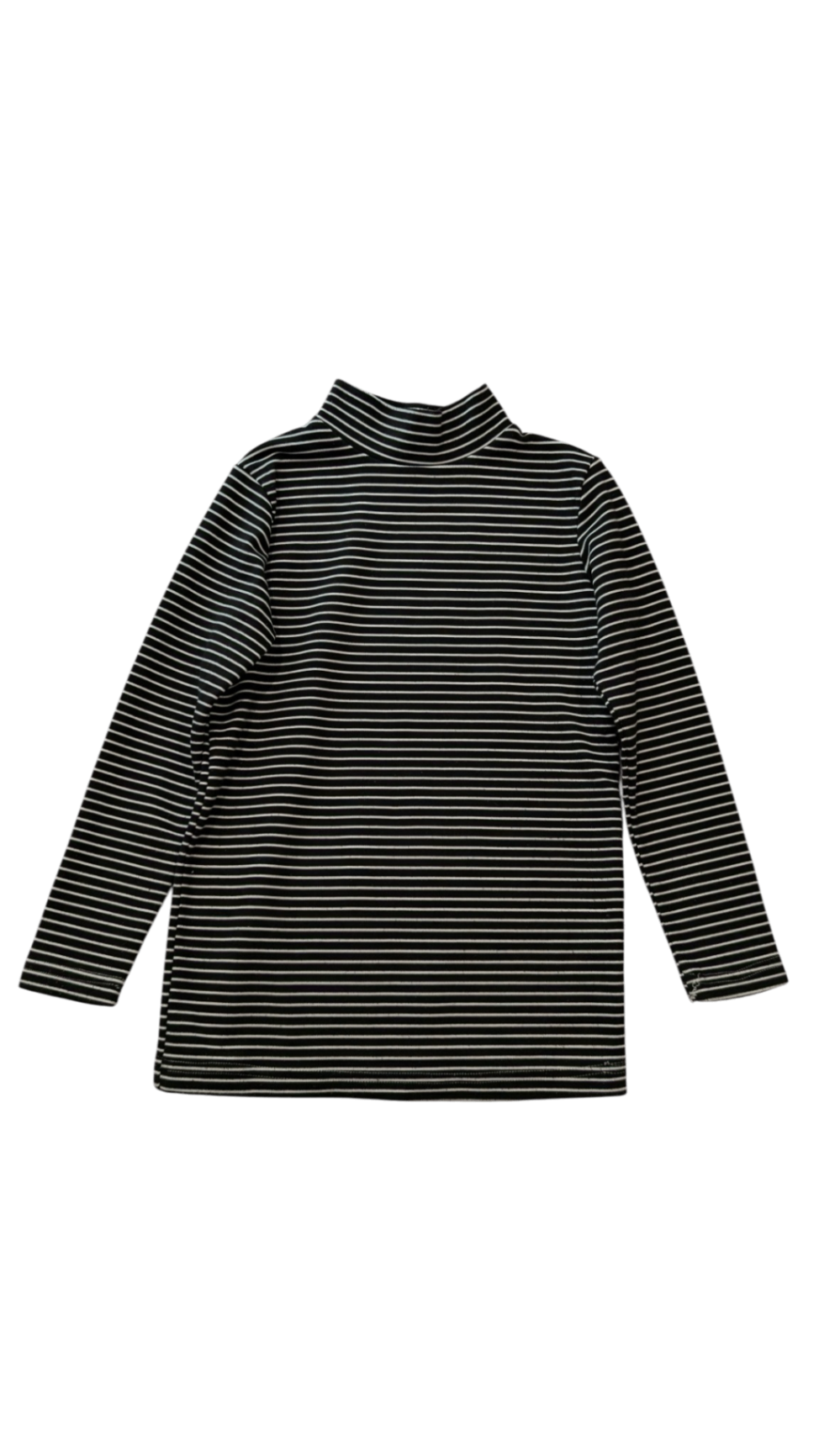 Ambb kids Long-Sleeve T-Shirt, Black White Stripes, 10