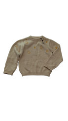 Homegrown Jumper, Beige w Yellow Stars, 1-2Y