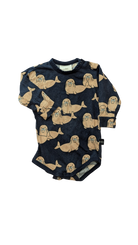 Hux Bodysuit, Navy w Seal Prints, 0