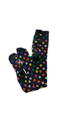 Gorman Playground Tights, Navy w Multi Polka Dots, 6-7Y