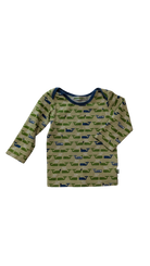 Littlehorn Long-Sleeve T-Shirt, Beige, green and blue, 12-18M
