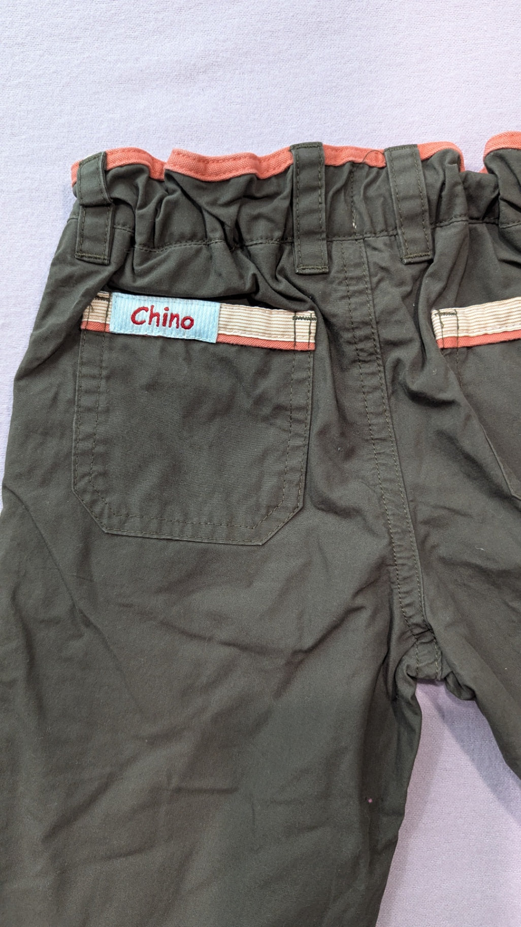 Chino Pants, Brown/coral, Labelled 0 (more like 1-2)