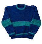 handmade Knit Jumper, Blue and teal, 4?