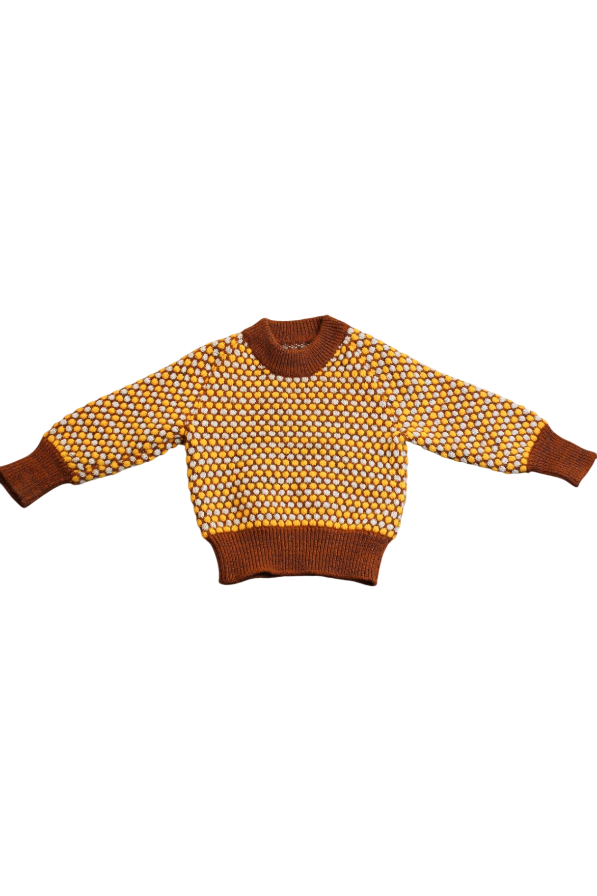 Knit Jumper, Brown, Orange, Yellow, White, 1