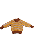 Knit Jumper, Brown, Orange, Yellow, White, 1