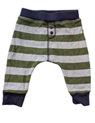 Bebe by Minihaha Pants, Green, grey and navy stripe, 00