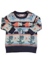 Jack & Milly Jumper, Navy, light blue, orange and grey, 0