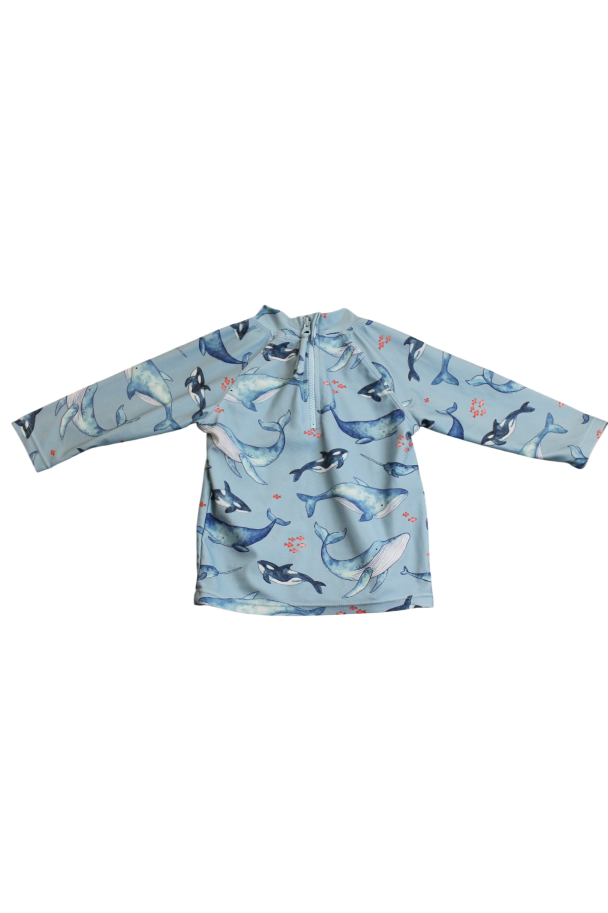 Purebaby Rashie, Blue with whales, 0