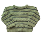 handmade Knit Jumper, Green/Beige/Navy, 5?