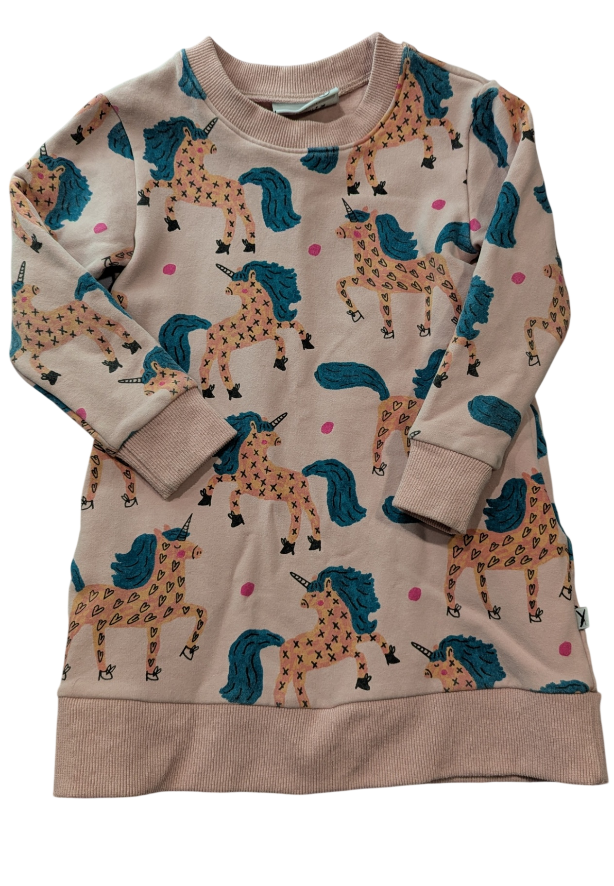 Minti Dress, Pink/Unicorn, 4