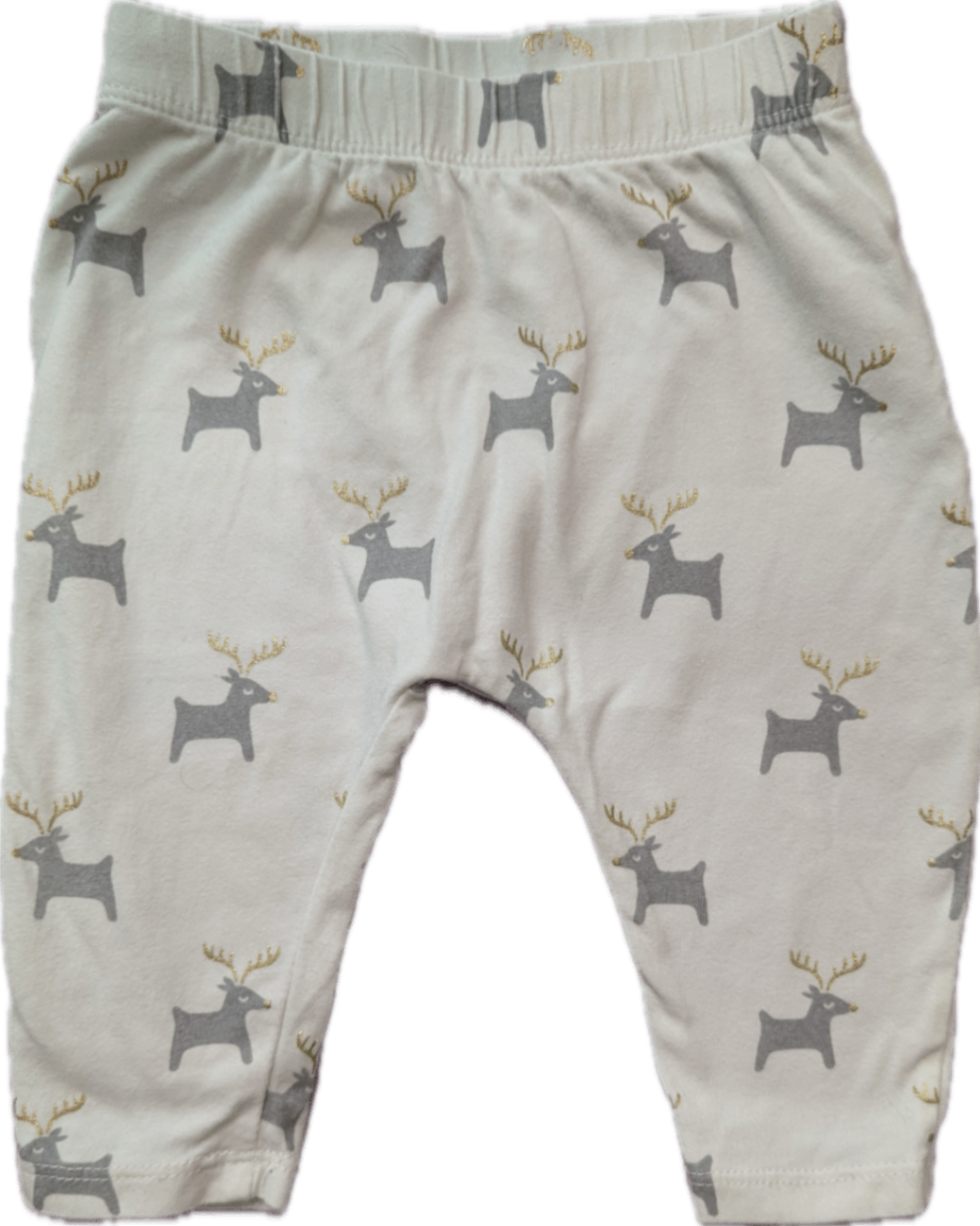 Seed Leggings, White, grey/gold reindeer, 00