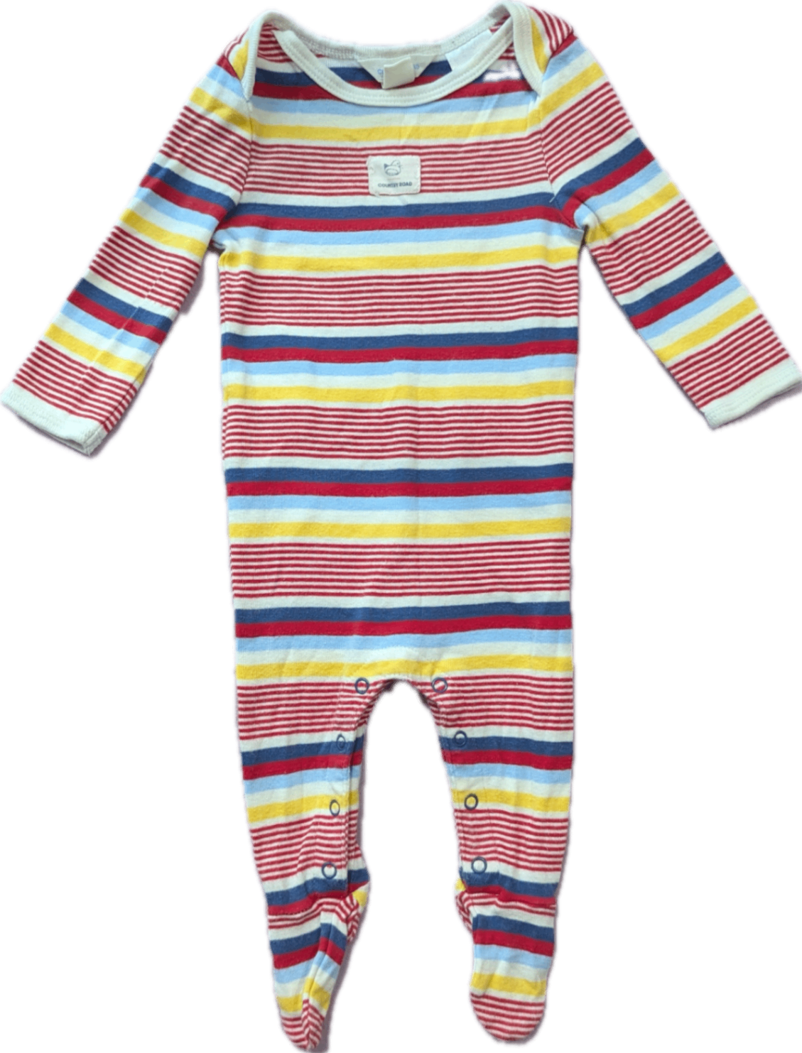Country Road Jumpsuit, Red, blue, yellow and white stripe, 000