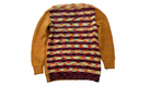 Handknit Jumper, Mustard with multicolour stripes, 8-10