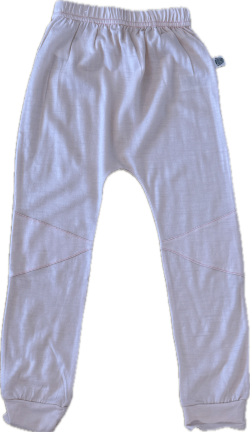 Holly and Humphrey Merino Pants, Pink/pink stitching, 4